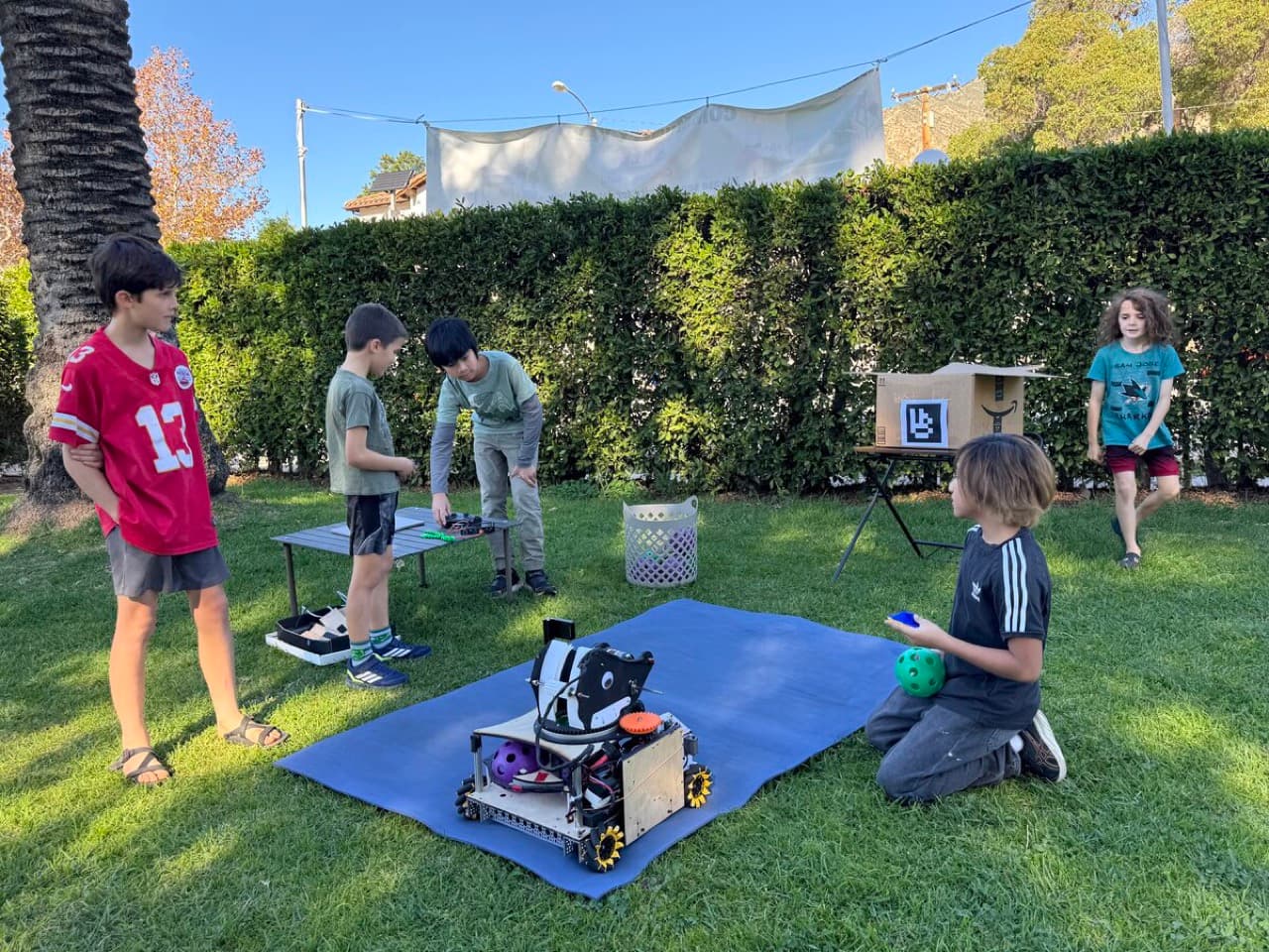 Axiomatic giving a robotics demo at Blue Ridge Academy